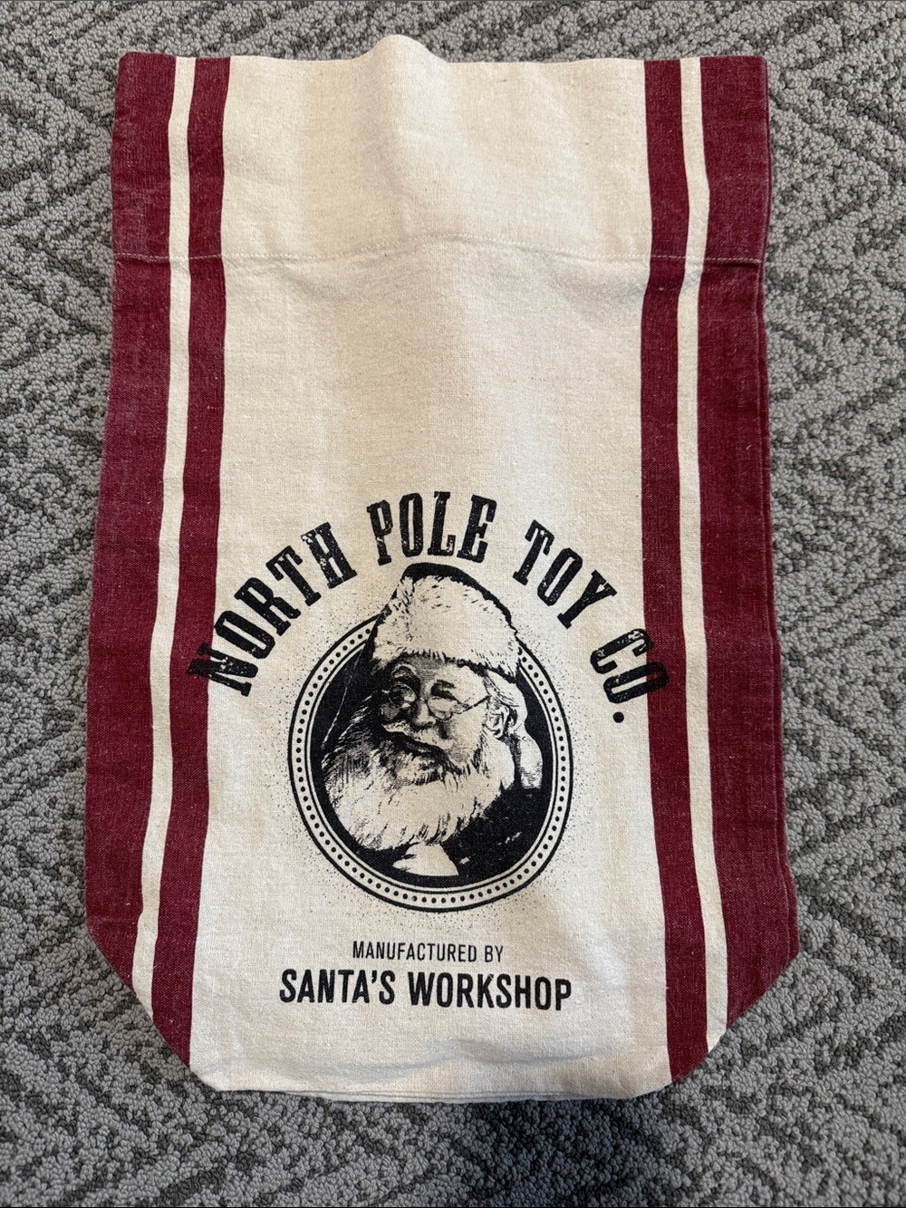 North Pole Toy Co. Santa Sack with Red Stripes